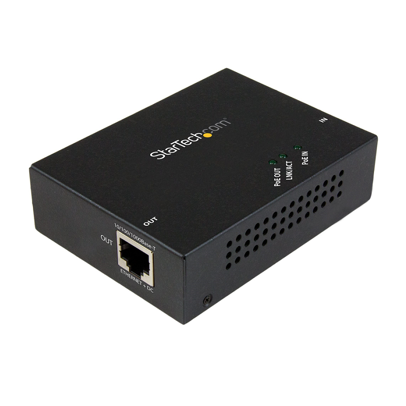 StarTech POEEXT1GAT 1-Port Gigabit PoE+ Extender - 802.3at and 802.3af - 100 m (330 ft)